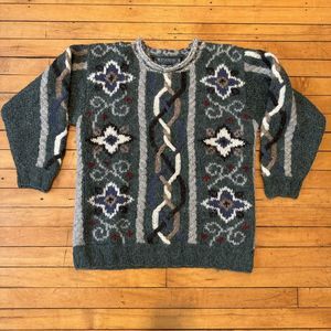 Vintage Icelandic Design  Wool Cable Knit Fisherman’s Sweater Women's Small